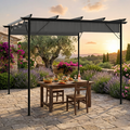 Pergola Acier 3x3 m Toit Rétractable 180 g/m² — Anti-UV & Pluie - photo 1