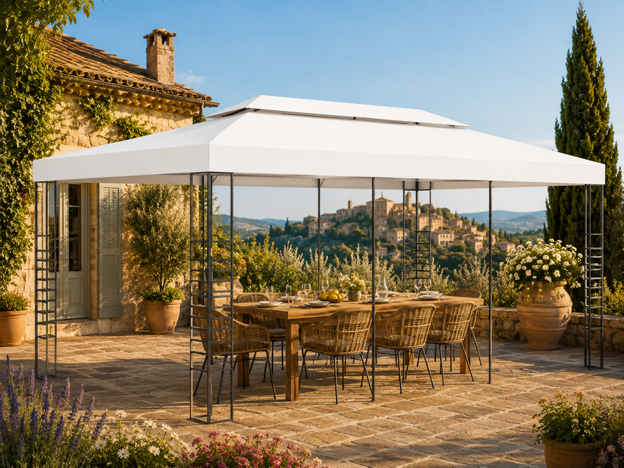 Tonnelle de Jardin Acier 3x6 m — Barnum Réception 18 m² Anti-UV