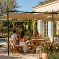 Pergola Aluminium Toit Rétractable 589 x 292 cm — Anti-UV Crème - photo 4