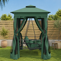Balancelle de Jardin Convertible Acier — Banc & Lit avec Pergola - photo 4