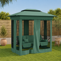 Balancelle de Jardin Convertible Acier — Banc & Lit avec Pergola - photo 5