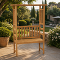 Banc de Jardin Teck Massif avec Pergola — Support Rosiers 115 cm - photo 1
