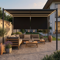 Pergola de Jardin 3x3 m Toit Rétractable Anthracite — Auvent Coulissant - photo 4