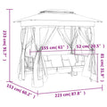 Balancelle de Jardin Convertible Acier — Banc & Lit avec Pergola - photo 8