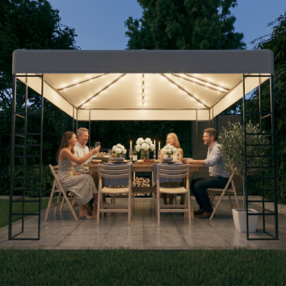 Votre jardin transformé en salle de fête.