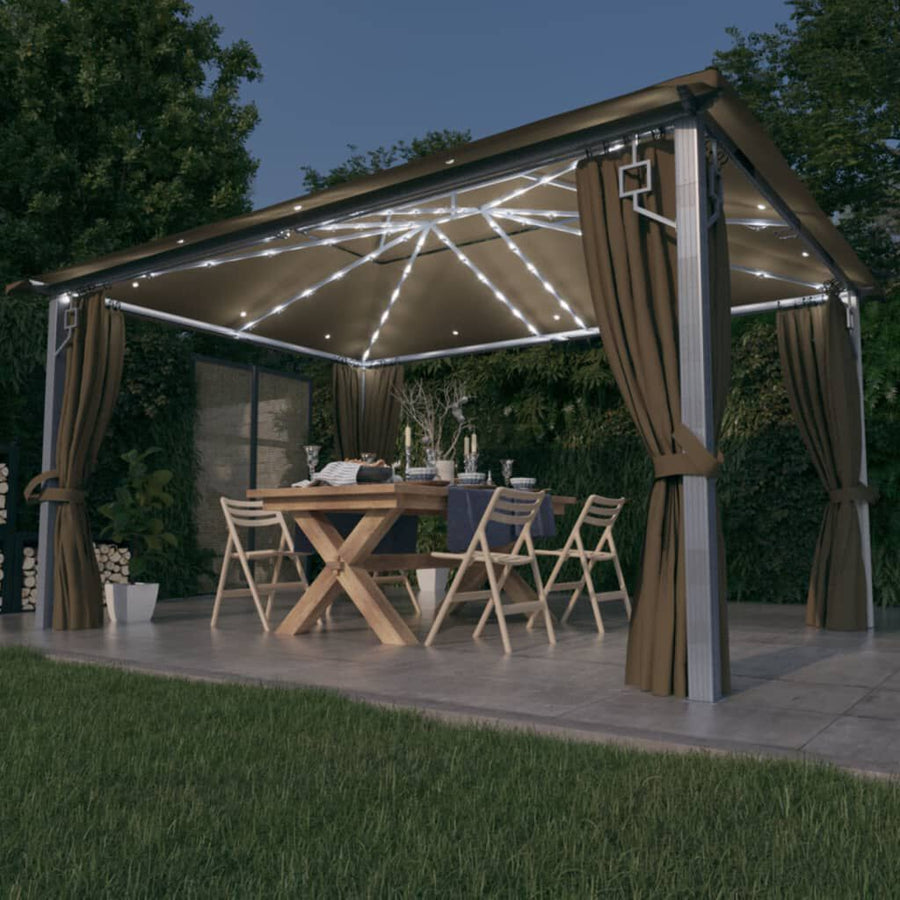 Tonnelle LED Solaire Aluminium 4x3 m — Rideaux & Moustiquaires