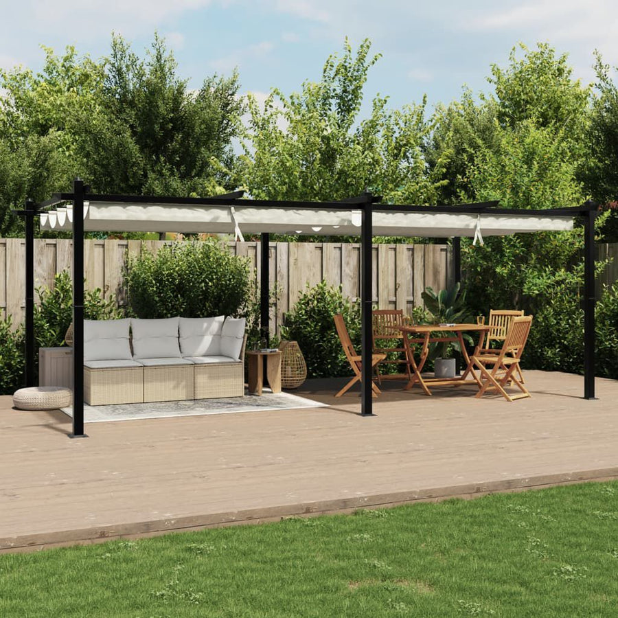 Tonnelle de Jardin Aluminium 3x6 m Toit Rétractable — 18 m² Anti-UV